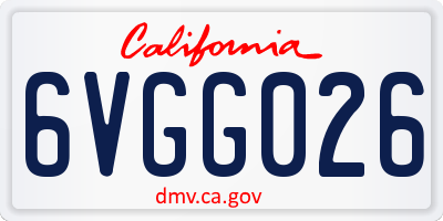 CA license plate 6VGG026