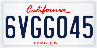 CA license plate 6VGG045