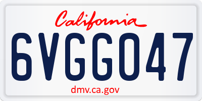 CA license plate 6VGG047