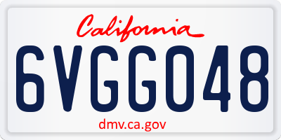 CA license plate 6VGG048