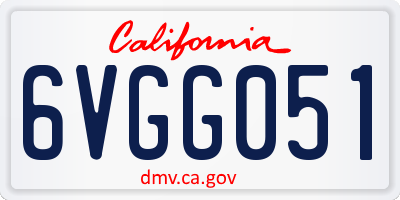 CA license plate 6VGG051