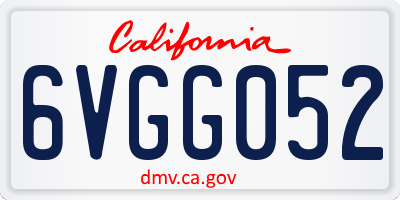 CA license plate 6VGG052