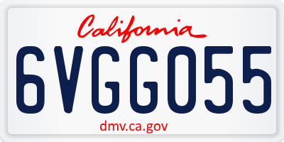 CA license plate 6VGG055