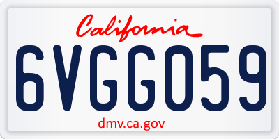 CA license plate 6VGG059