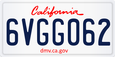 CA license plate 6VGG062