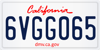 CA license plate 6VGG065