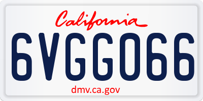 CA license plate 6VGG066