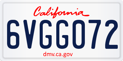 CA license plate 6VGG072