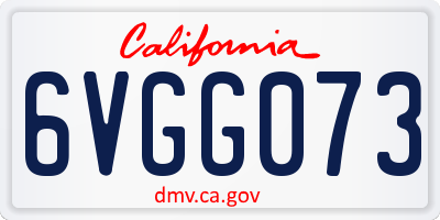 CA license plate 6VGG073