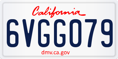 CA license plate 6VGG079