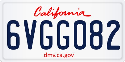 CA license plate 6VGG082