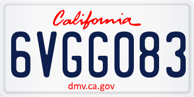 CA license plate 6VGG083