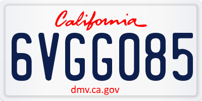 CA license plate 6VGG085