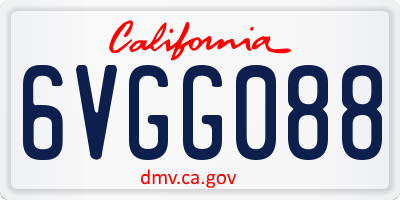 CA license plate 6VGG088