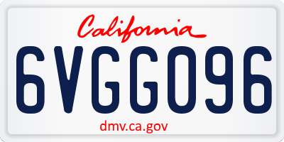 CA license plate 6VGG096