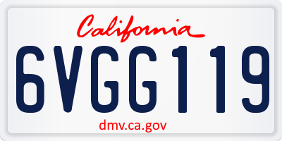 CA license plate 6VGG119
