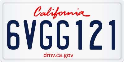 CA license plate 6VGG121