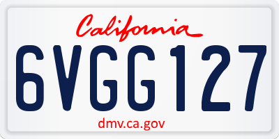 CA license plate 6VGG127