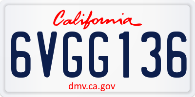 CA license plate 6VGG136