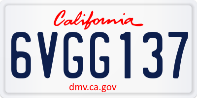 CA license plate 6VGG137