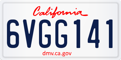 CA license plate 6VGG141