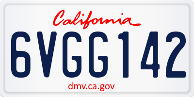 CA license plate 6VGG142