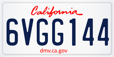CA license plate 6VGG144