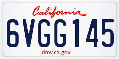 CA license plate 6VGG145
