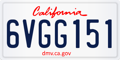 CA license plate 6VGG151
