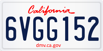 CA license plate 6VGG152