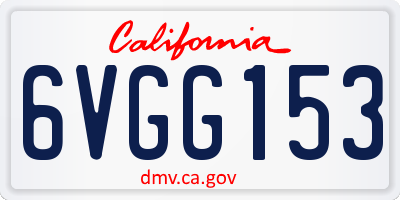 CA license plate 6VGG153