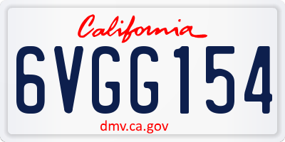 CA license plate 6VGG154