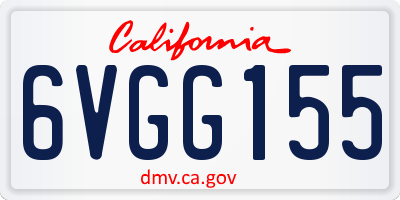 CA license plate 6VGG155