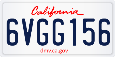 CA license plate 6VGG156