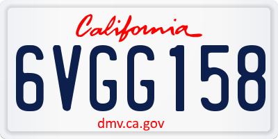 CA license plate 6VGG158