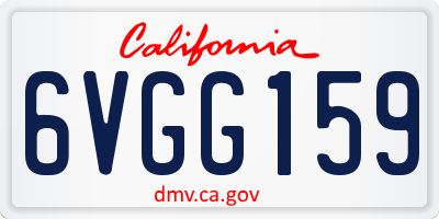 CA license plate 6VGG159