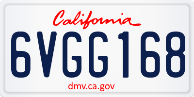 CA license plate 6VGG168