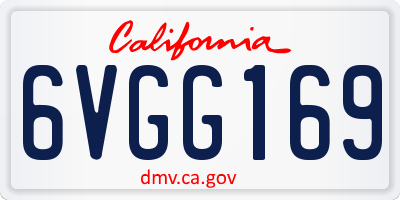 CA license plate 6VGG169