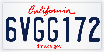 CA license plate 6VGG172