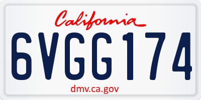 CA license plate 6VGG174
