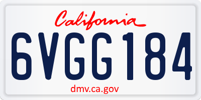 CA license plate 6VGG184