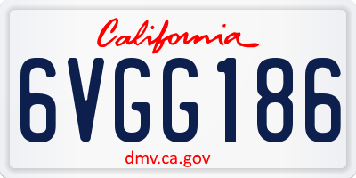CA license plate 6VGG186