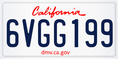 CA license plate 6VGG199