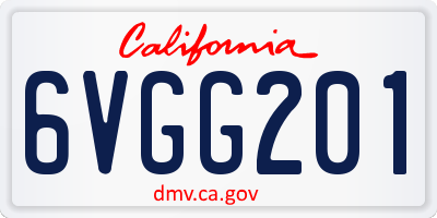 CA license plate 6VGG201
