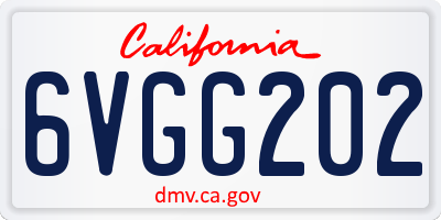 CA license plate 6VGG202