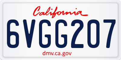 CA license plate 6VGG207
