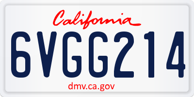 CA license plate 6VGG214