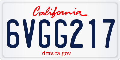 CA license plate 6VGG217
