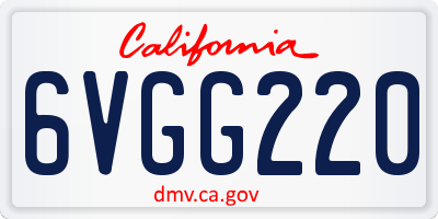 CA license plate 6VGG220