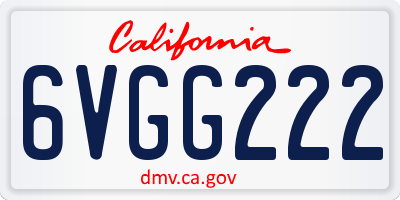 CA license plate 6VGG222